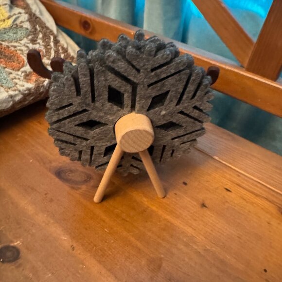 WILD EYE DESIGNS Deer Felt Coaster, 8Pcs, Wooden Holder New Set Christmas Gift r - Picture 7 of 8